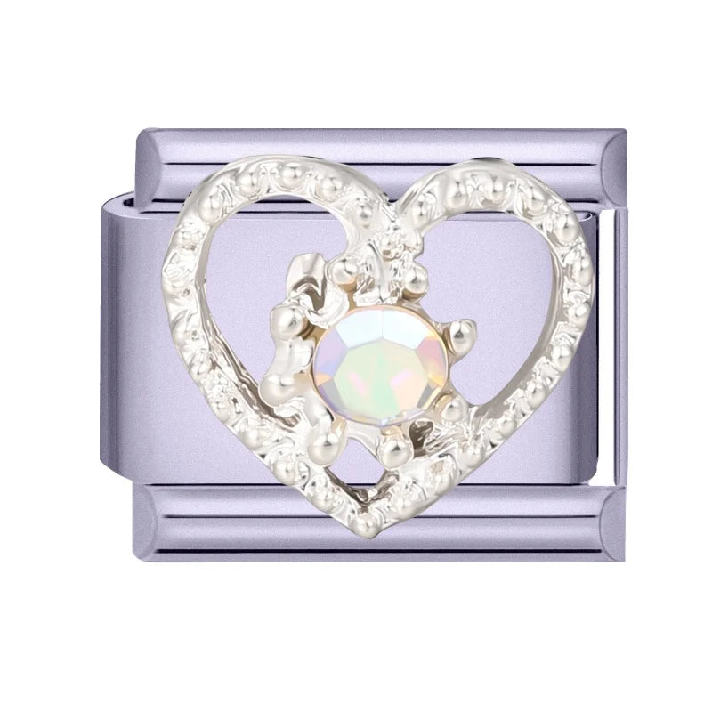 2026 Y2K Charm Beautiful Purple Sunset Zircon Italian Links Fit