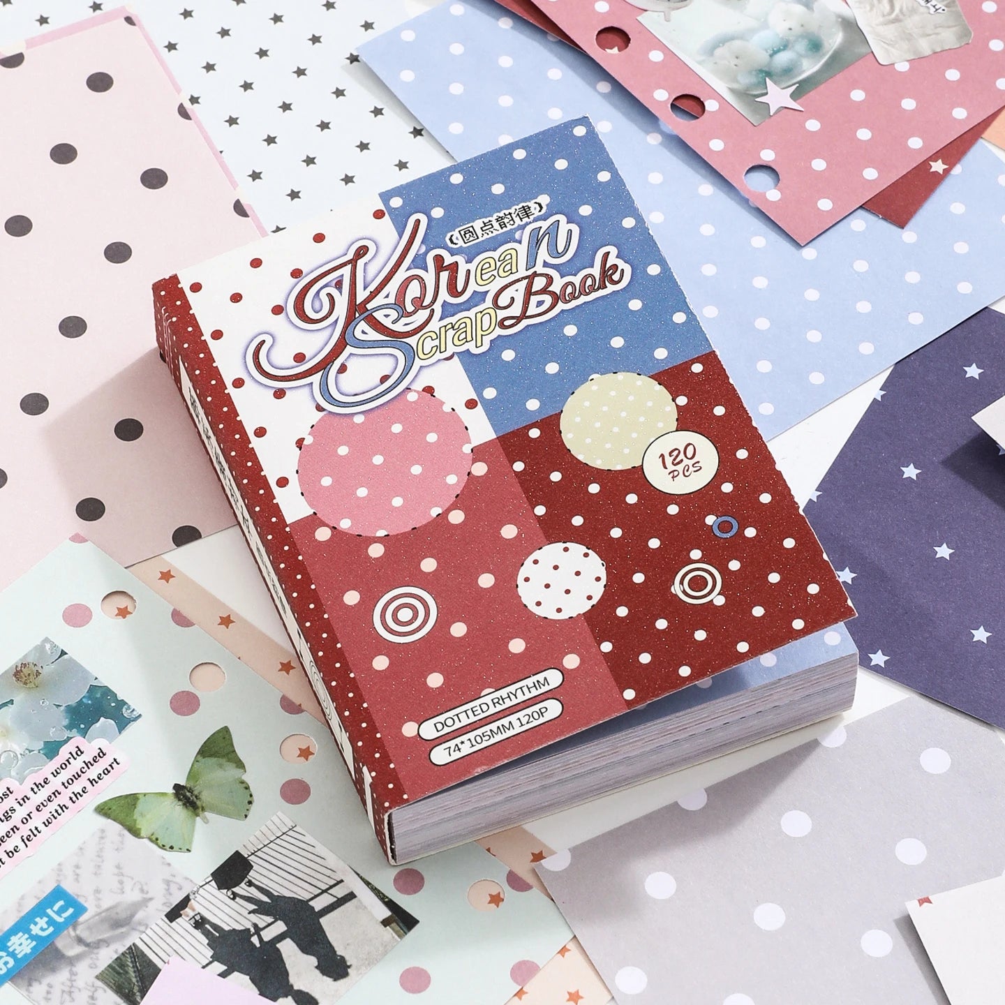 TIANZI 120 sheets M5 Diary Album Background Papers Cute Style DIY Scrapbooking Decoration Stationery Supplies for Junk Journal Qme D-240 sheets