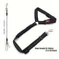 Car dog car seat belt, 2-in-1 heavy-duty pet wire seat belt, suitable for medium and large dogs Qme black
