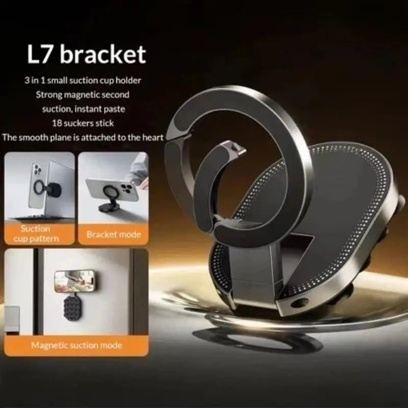 360 Rotatable 3-in-1 Magnetic Phone Holder Suction Mount Anti-scratch Qme