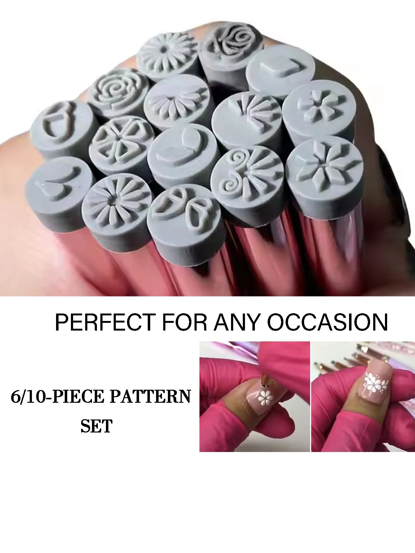6 Nail Art Stamp Pen DIY Dotting Tools Women Girls Home Qme