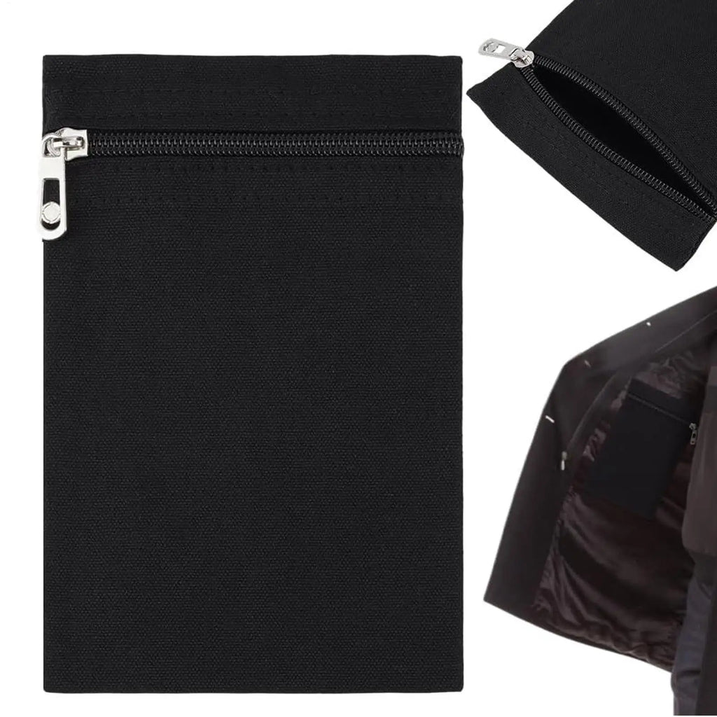 Coat Inside Pockets Anti-Theft Travel Wallet with Zipper Secure Side Pocket for Jacket Clothes Coat Sweatshirt Shirt Robe Hoodie Qme