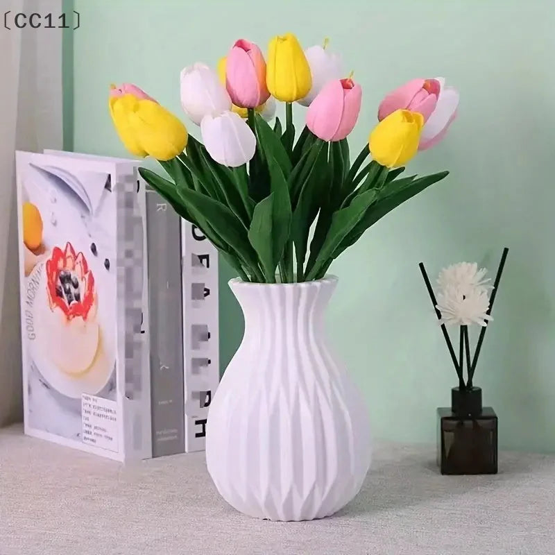 CC11Nordic Flower Vase Imitation Ceramic Plastic Living Room Desktop Qme
