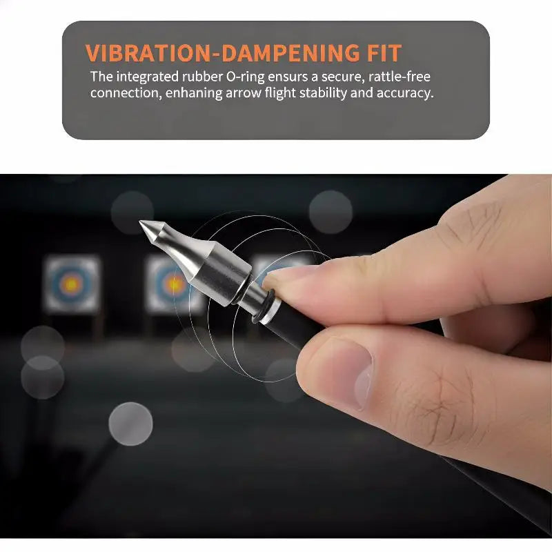 Archery Arrow Points Metal Screw Field Rubber Ring Shaft Hunting Qme