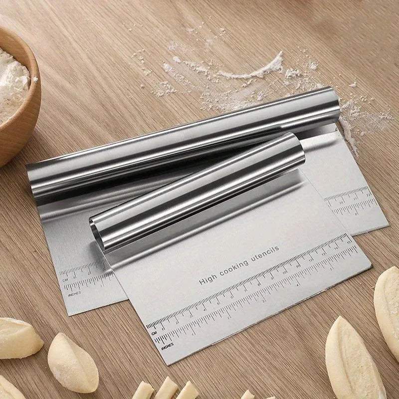 Stainless Steel Dough Chopper Bench Scraper Pastry Cutter Qme