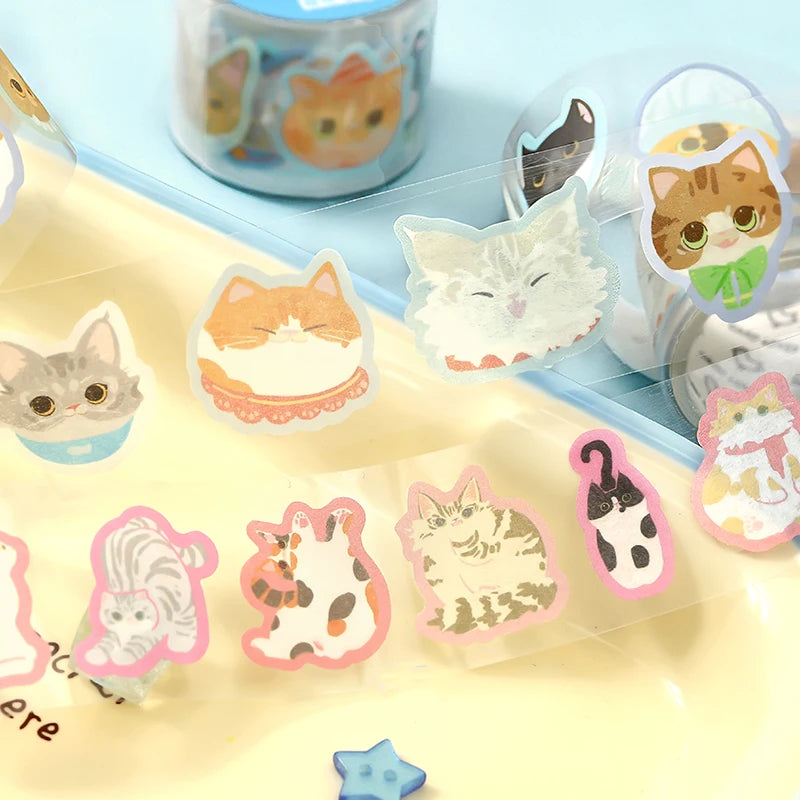 Kawaii Cartoon 30mm*3m PET Tape - Creative DIY Masking Tapes for Journaling Gadget Wrapping Collage Scrapbooking School Statione Qme