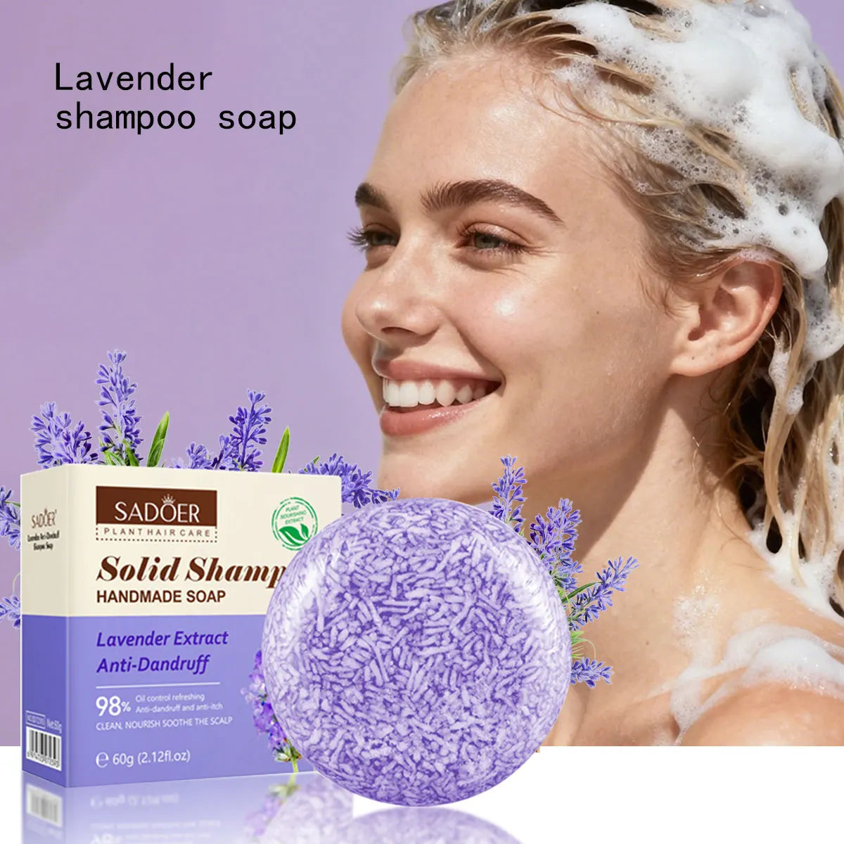 Lavender Shampoo Soap Plant Essential Oil Deeply Nourishes Cleanses Qme