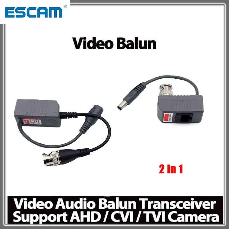 5 pair 2 in 1 CCTV Camera Video Balun Transceiver Connector BNC UTP RJ45 Video and Power over CAT5/5E/6 Cable Security Qme