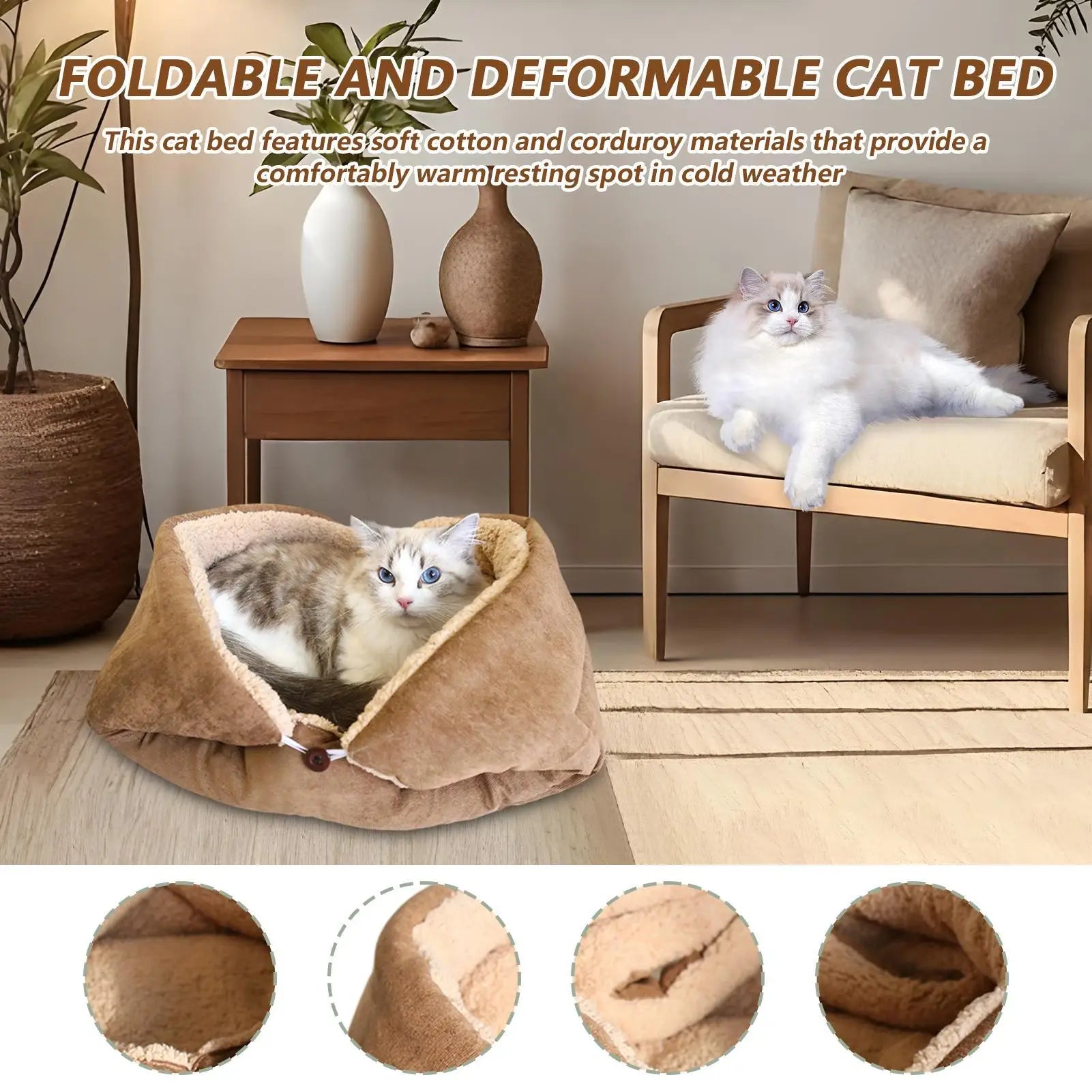 Small Cat Bed Soft Foldable Mat Dog Sleeping Kitten Puppy Pet Indoor Qme