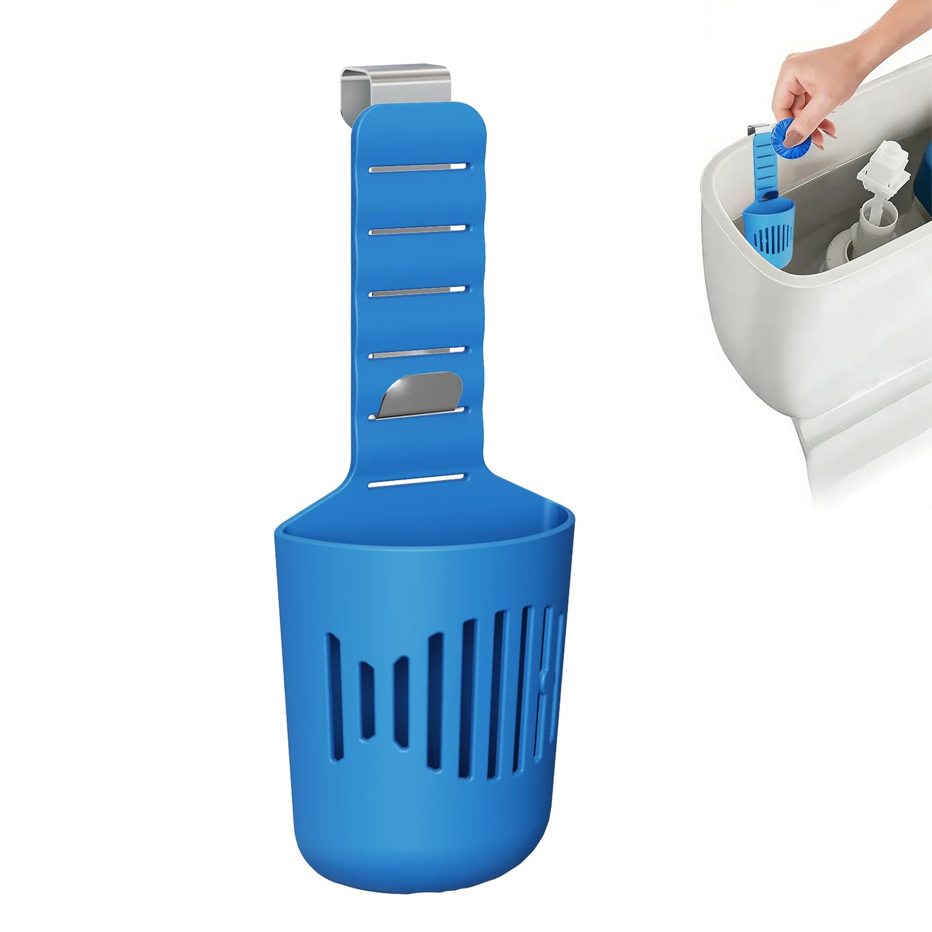 Toilet Tank Cleaning Tablet Holder Anti-bacterial Deodorizing Fits Qme Blue