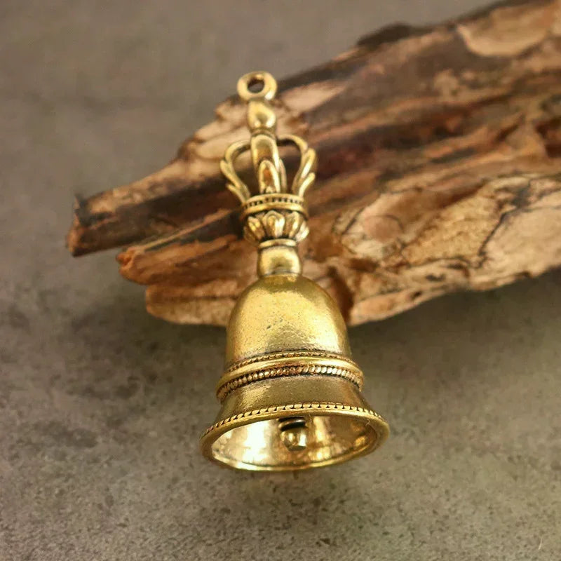 Vintage Brass Bell Charm Pendant DIY Keychain Pendant Home Decoration Craft Qme