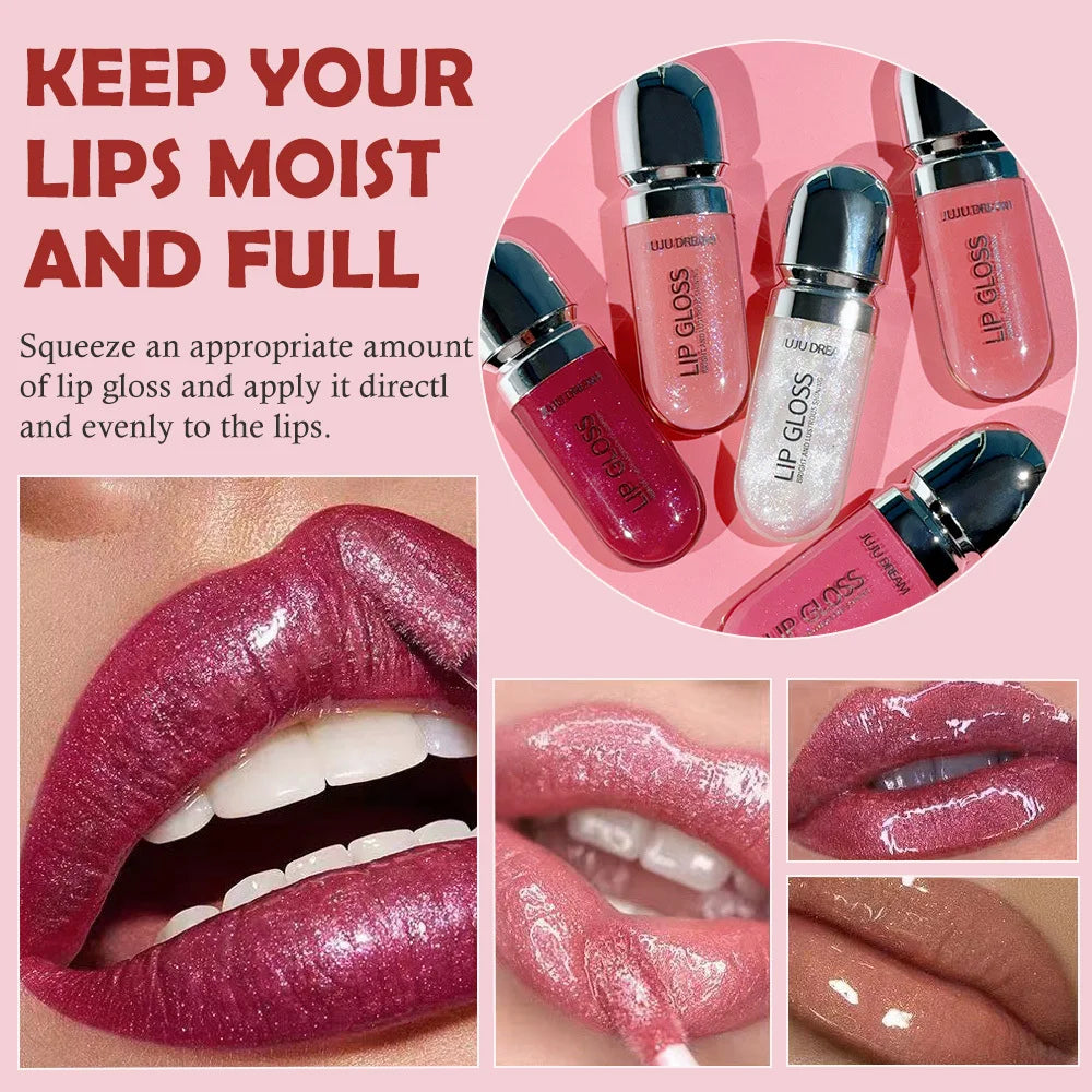 JUJU DREAM Moisturizing Mirror Lip Gloss Watery Glassy Glaze Long Qme