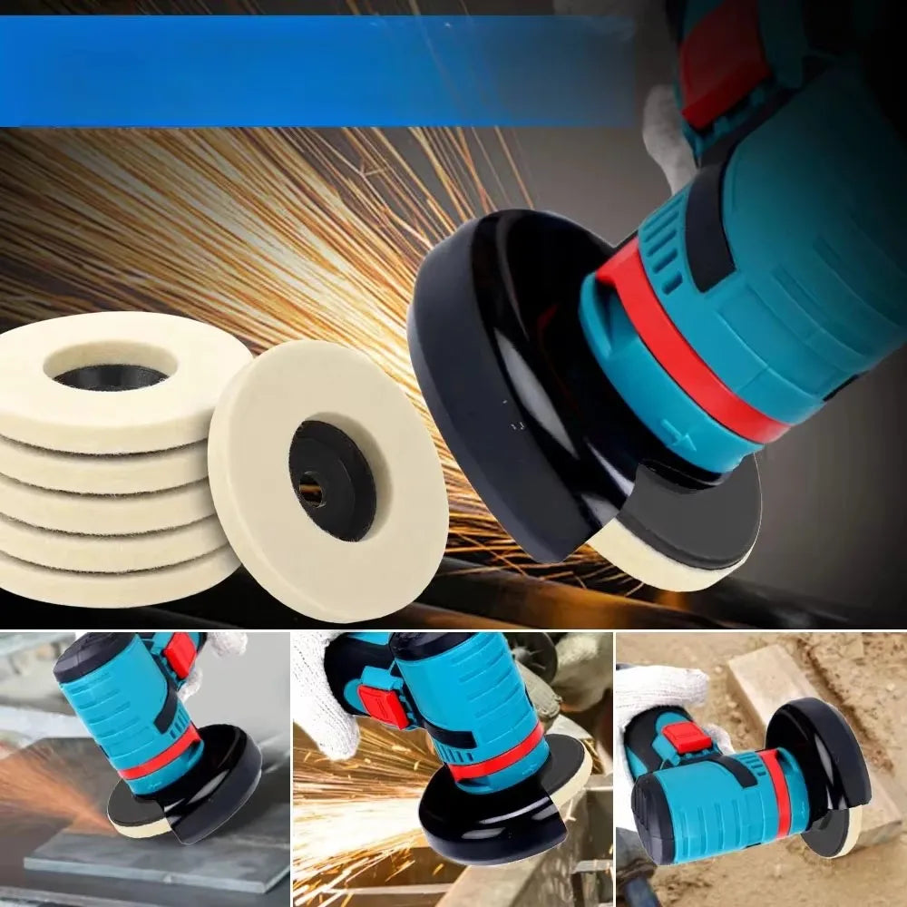 50mm/75mm Wool Polishing Wheel Polishing Pads Angle Grinder Wheel Felt Polishing Disc for Metal Marble Glass Ceramic 1PC Qme