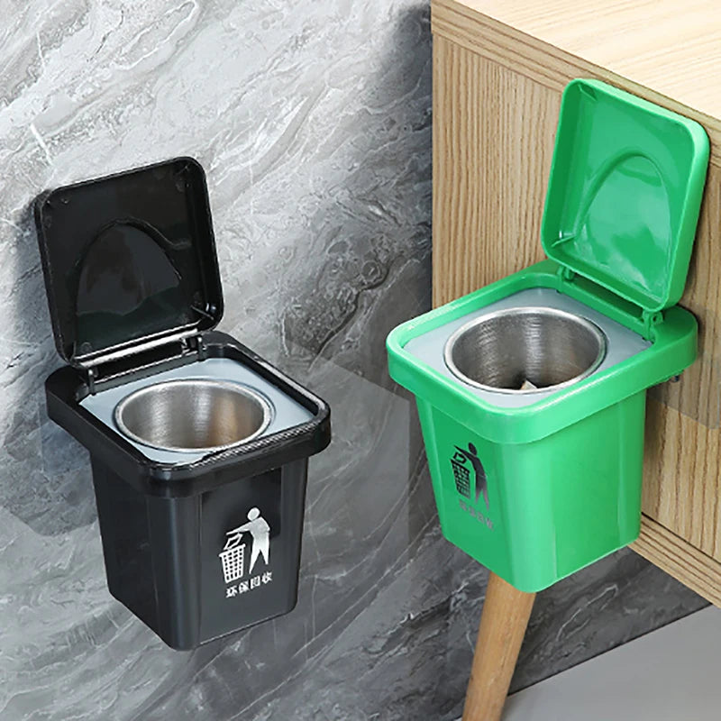 Lid Stainless Steel Ashtray Bathroom Wall Hanging Notch Anti-fly Ash Qme