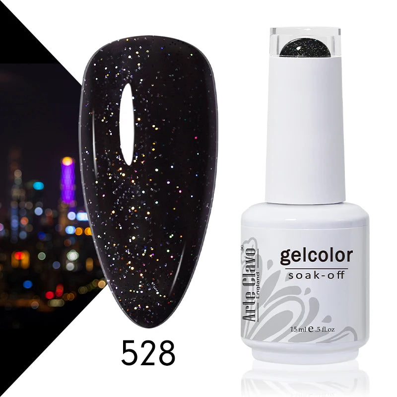 Arte Clavo Solid Gel Nail Polish Rainbow Summer Varnish Soak Off Qme 528