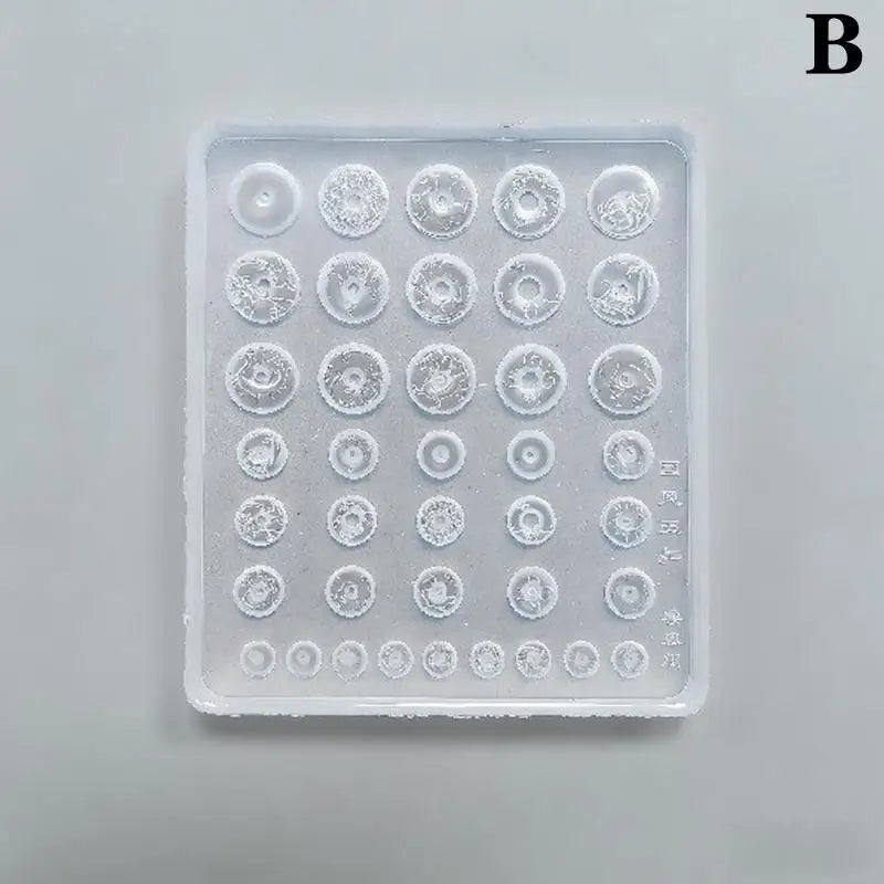 3D Silicone Chinese Peace Buckle Lock Nail Carving Mold Acrylic Gourd Qme B