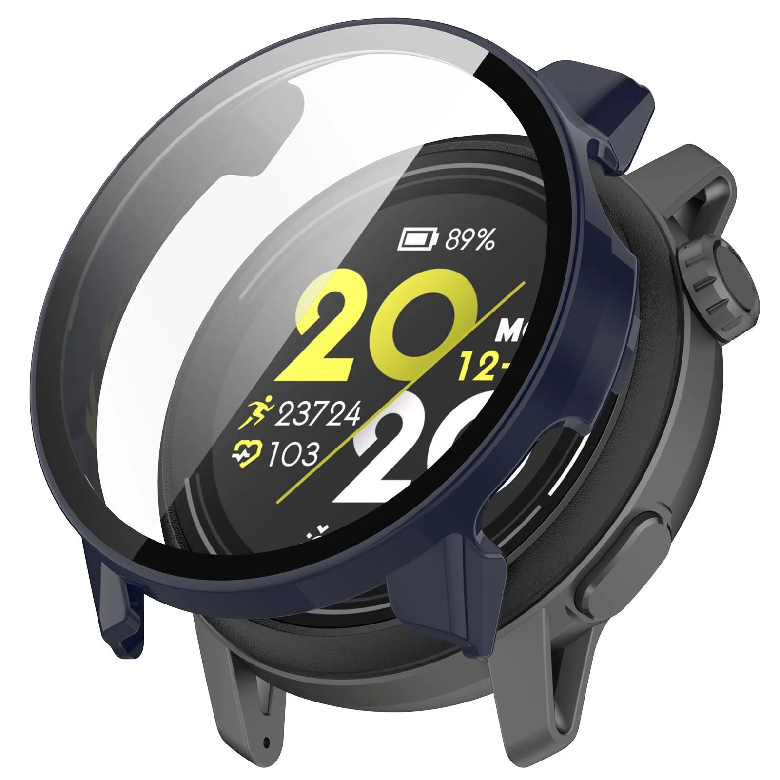 Tempered Glass Case For Coros Pace 3 2 Smart Watch Strap Protective Cover Bumper Pace3 Pace2 Screen Protector Shell Accessories Qme Dark Blue For Coros Pace 2