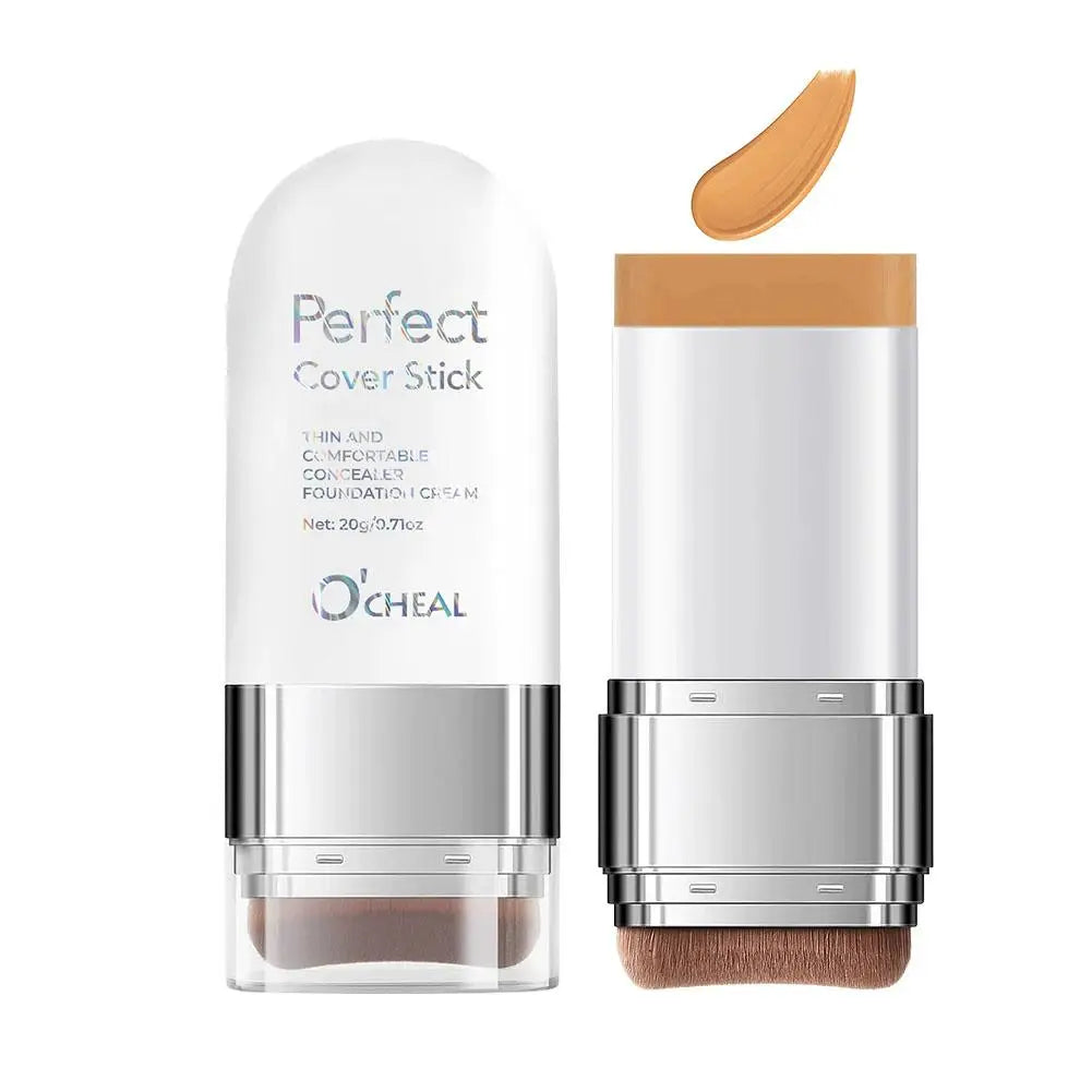 Perfect Cover Stick Concealer Foundation Stick, Lightweight Natural Coverage, Smooth Texture Easy Application For Daily Makeup Qme Deep Wheat CN