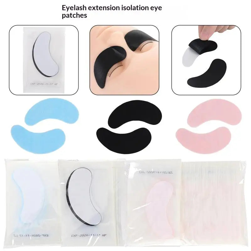 50 Pairs Isolate UV Hydrogel Eyelash Patches Black Lash Gel Pads Qme