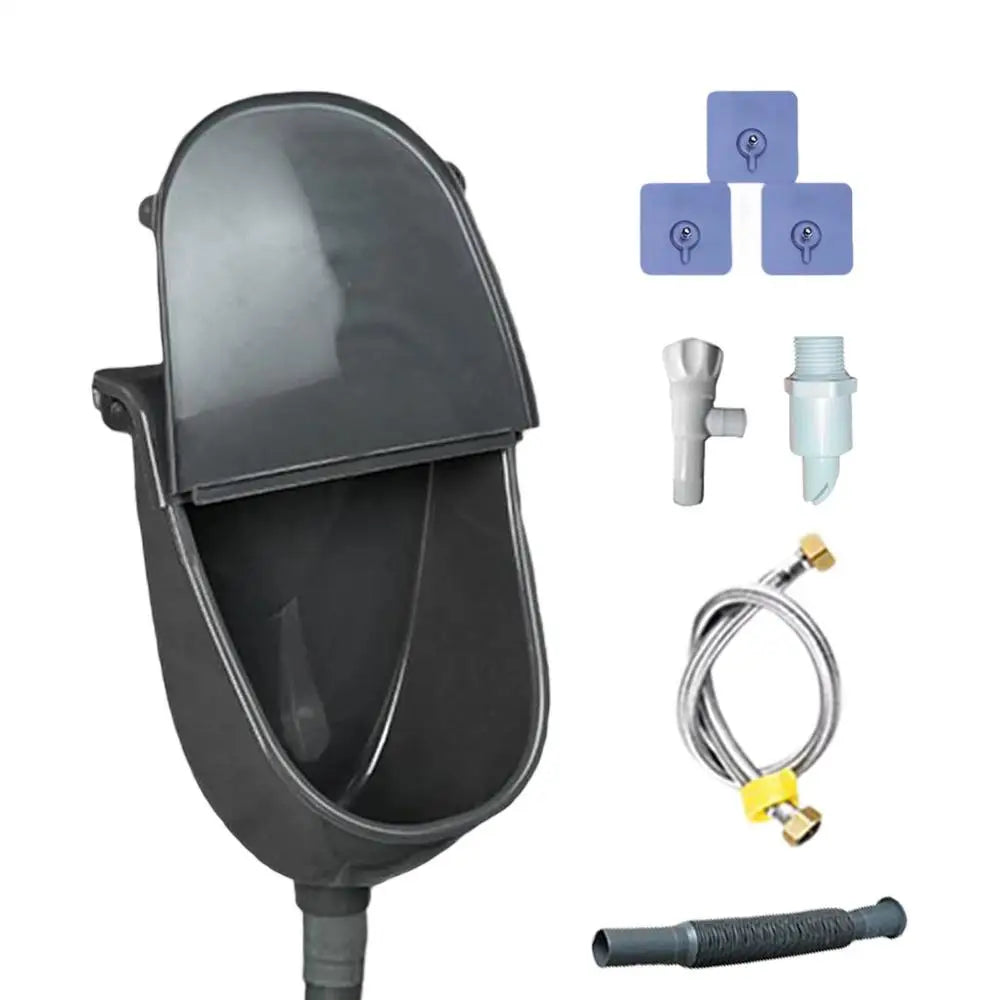 Wall Urinal Bathroom Accessories Lid Outdoor Standing Urinals Men Qme Grey 6piece set