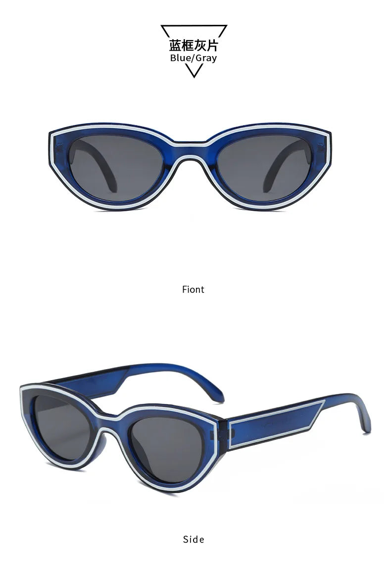 Trendy Design Cat Eye Sunglasses New Fashion Party Hip-Hop Decorated Sunglasses Travelling Eyewear UV400 Qme