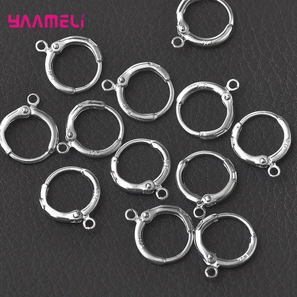 20PCS Fashion Earring Components 925 Sterling Silver Stamp Jewelry Fittings DIY Handmade Ear Findings Accessory Qme