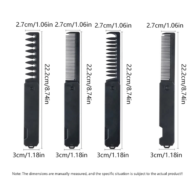 Professional 1 Pocket Folding Combs Wide Tooth Oil Head Comb Beard Qme