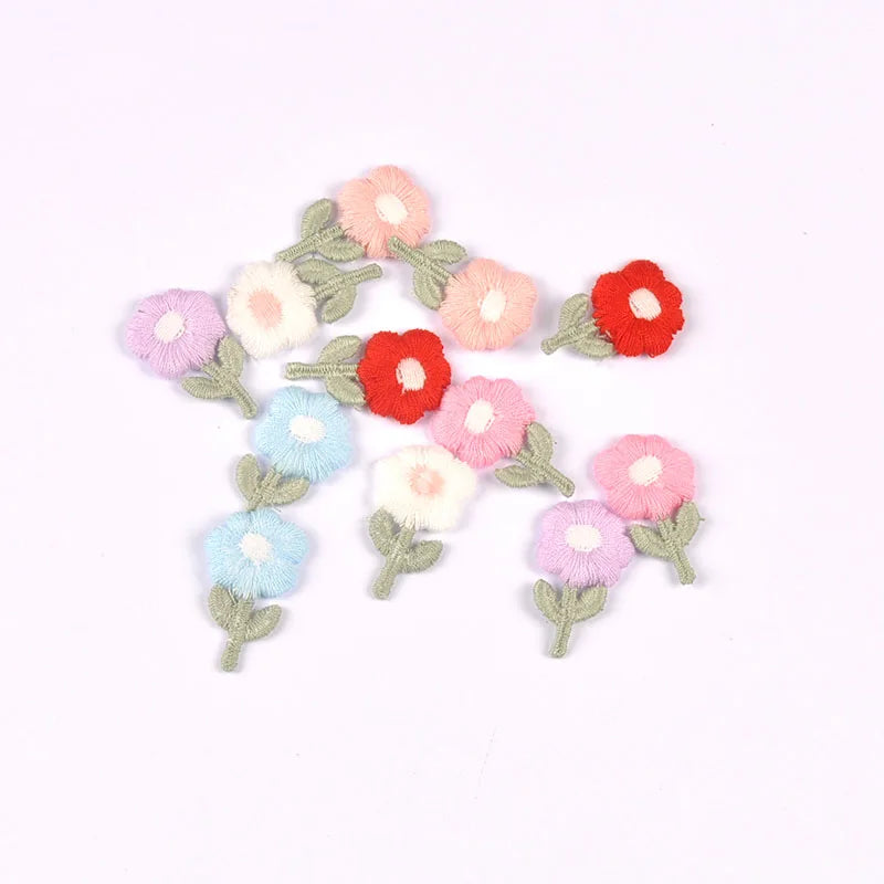 10pcs 17x30mm mix colors Flower patch Cute Woven Clothing decoration for DIY Headwear/Clothing/Shoes/Bags cp3837 Qme