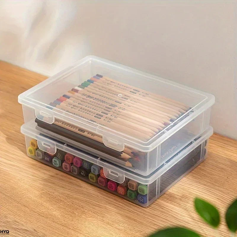 Capacity Pencil Case Clear Plastic Sketchbook Marker Colored Painting Qme