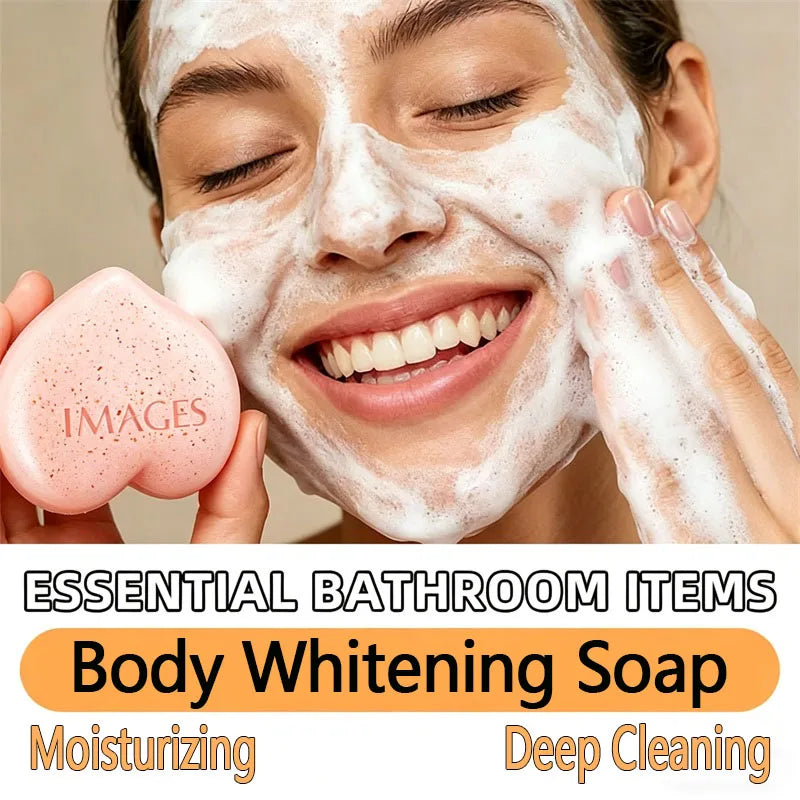 Body Whitening Soap Deep Skin Bleaching Brighten Body Scrub Knees Intimate Part Armpits White Nourishing Moisturizing Care Soap Qme