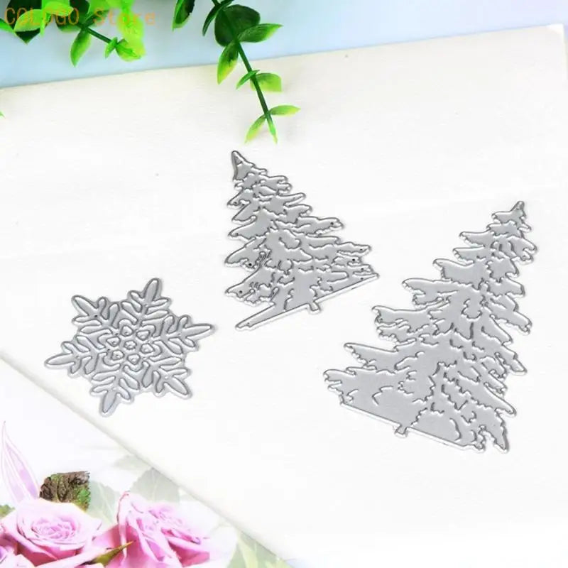 7x Christmas Tree Die Cuts Snowflake-cutting Dies DIY Embossing Mold Qme