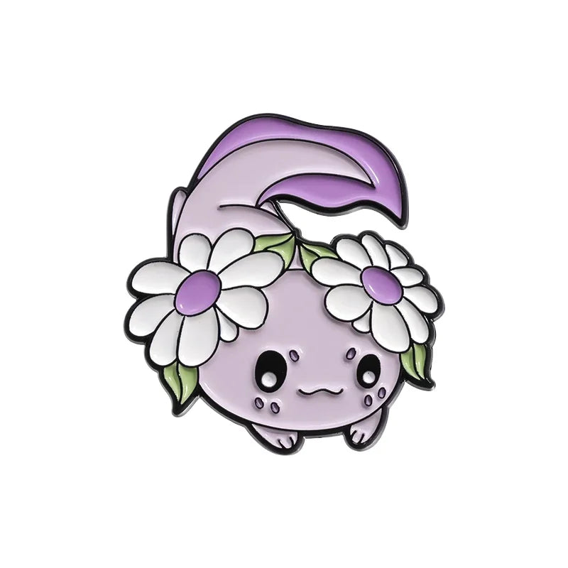 Cute Ocean Creatures Brooch Enamel Pins Cartoon Kawaii Axolotl Lapel Metal Badge Brooches for Backpack Jewelry Gift Qme style 5