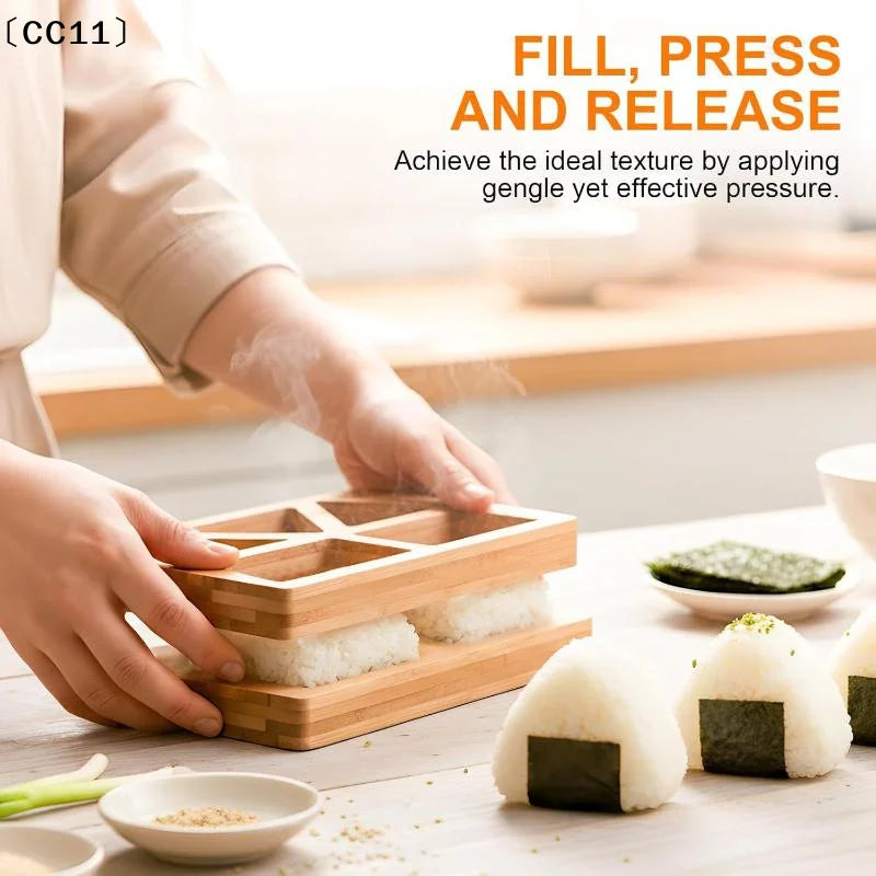 5 6 Holes Riceball Mold Classic Wooden Non Stick Sushi Press Qme