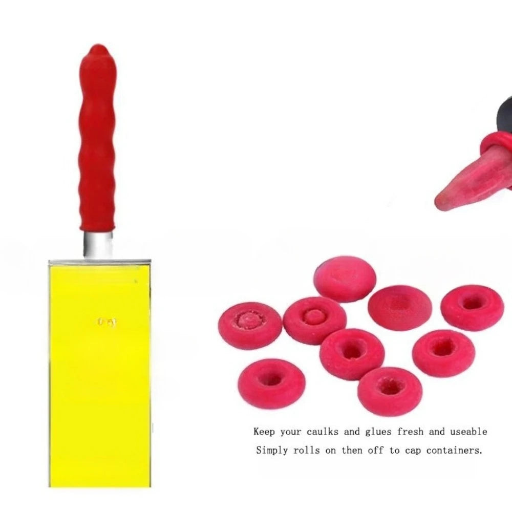 5/10/20/50Pcs Caulk Sealing Cap Dustproof Red Glass Glue Tip Cover Protector for Caulking Gun Daily Tool Qme