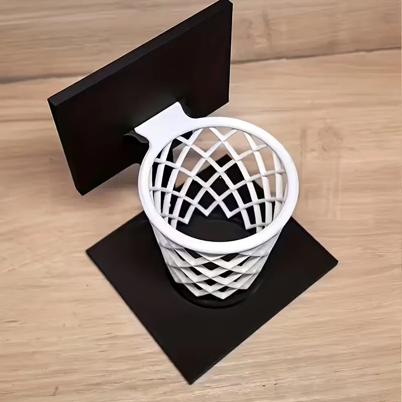 Creative Basketball Hoop Pen Holder Desktop Organizer School Office Qme