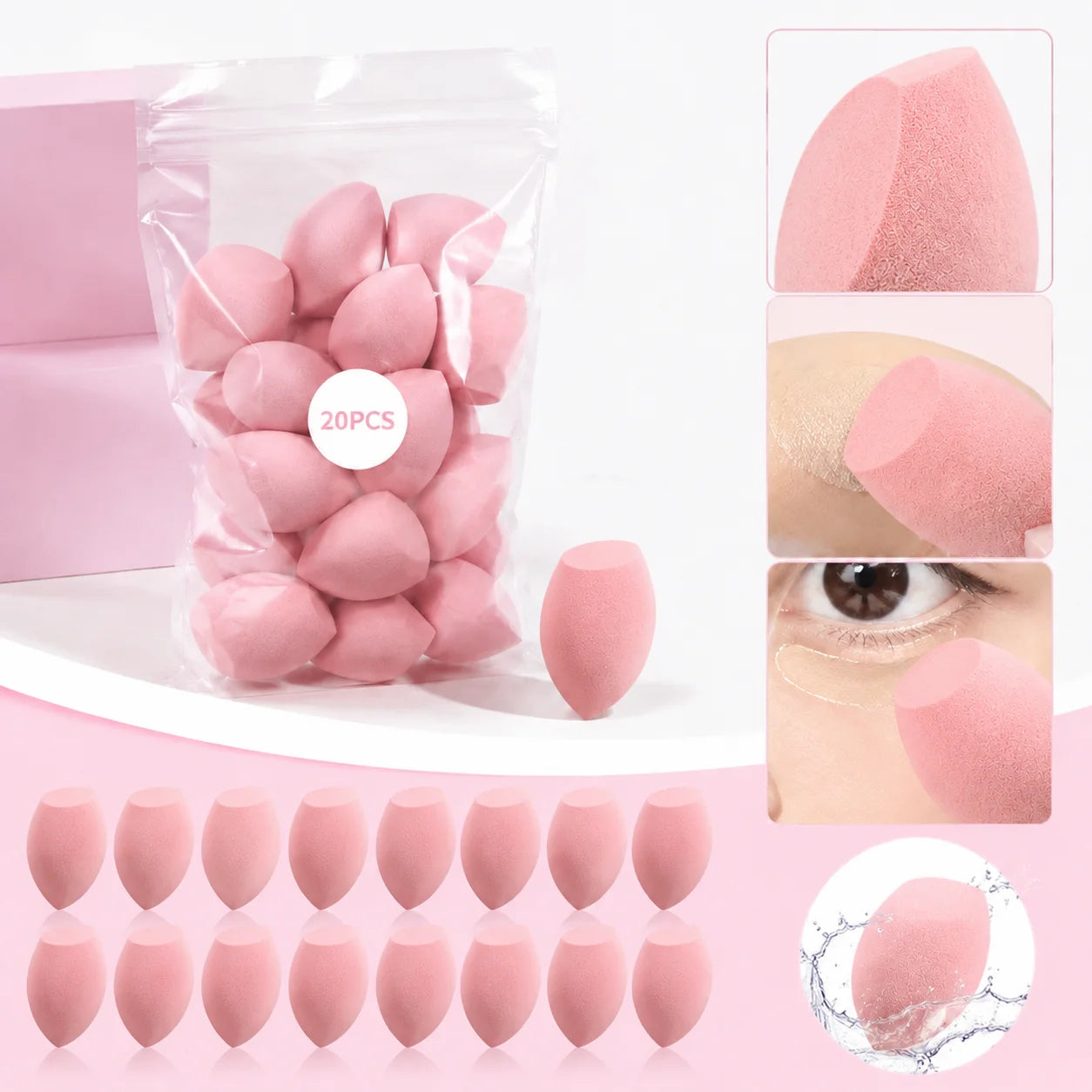 Makeup Sponge Blenders Mini Multi-functional Sponges Liquid Cream Qme pink