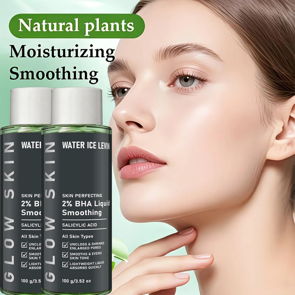 Glow Skin 2% Salicylic Acid BHA Liquid Gel, Aloe Vera Collagen Hydrating Shrink Pores Smooth Facial Care Qme