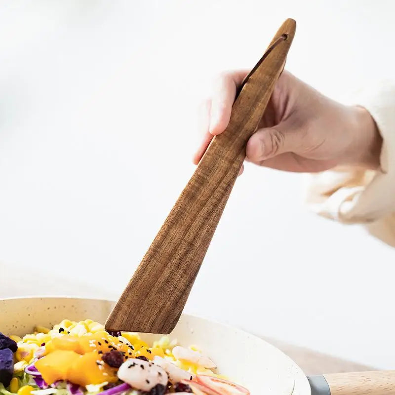 Outdoor Wooden Triangular Shovel Temperature Resistance Cooking Qme