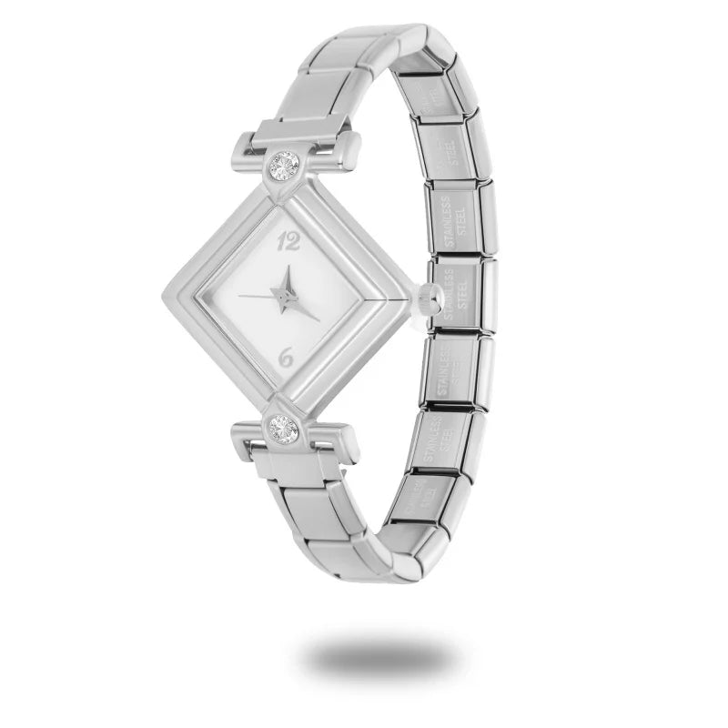 Fashion Women's Stainless Steel Square Triangle DIY Watch Bracelet