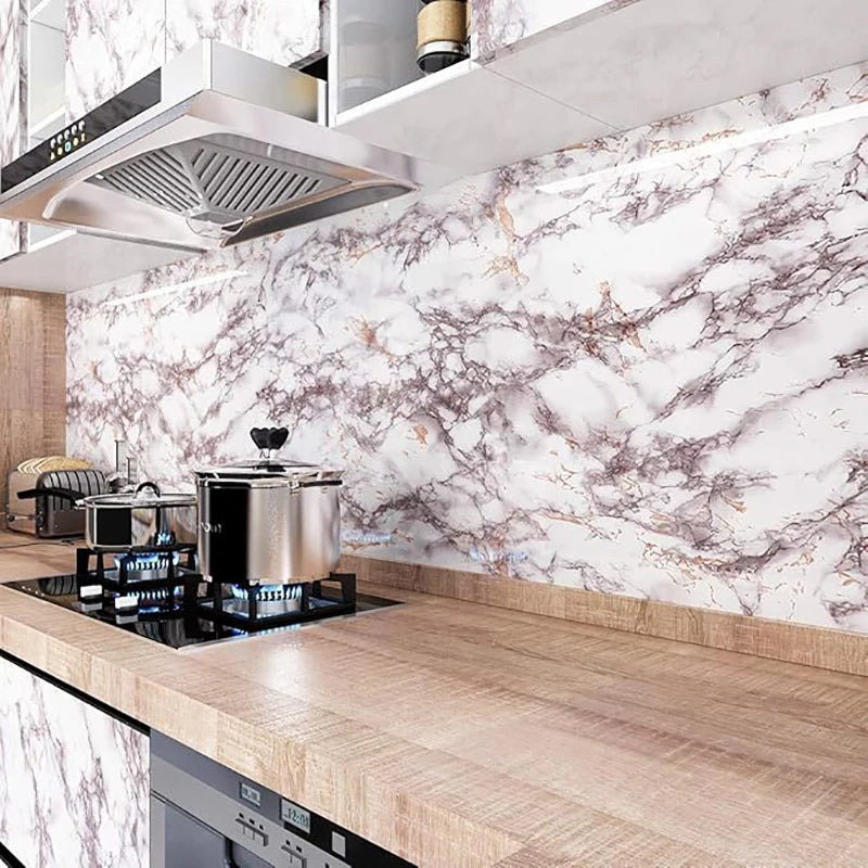 Home Decorative Contact Paper Oil Proof Wallpaper Waterproof Marble Qme