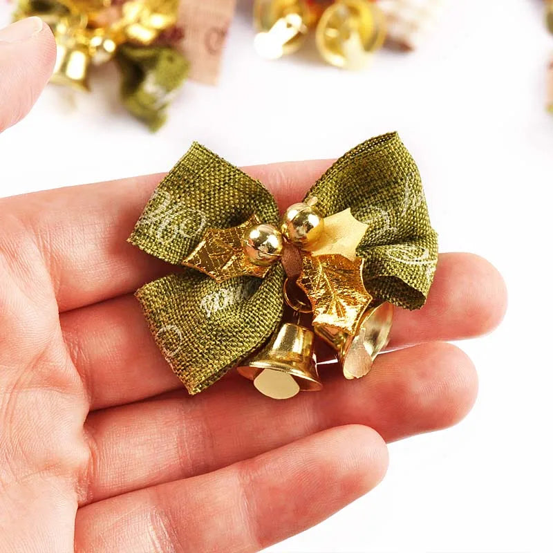 85-36mm Bow Shape Christmas Style Appliques For Clothing Hat Home Decorative Accessories Personalized Holiday Supplies cp3829 Qme