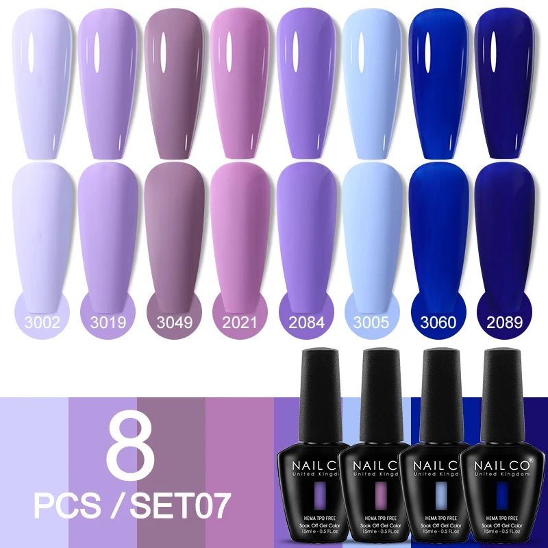 NAILCO Sparkly Rose Red Purple Gel Nail Polish Art Vernis Nails Qme NC-ZB-8H-ZH07