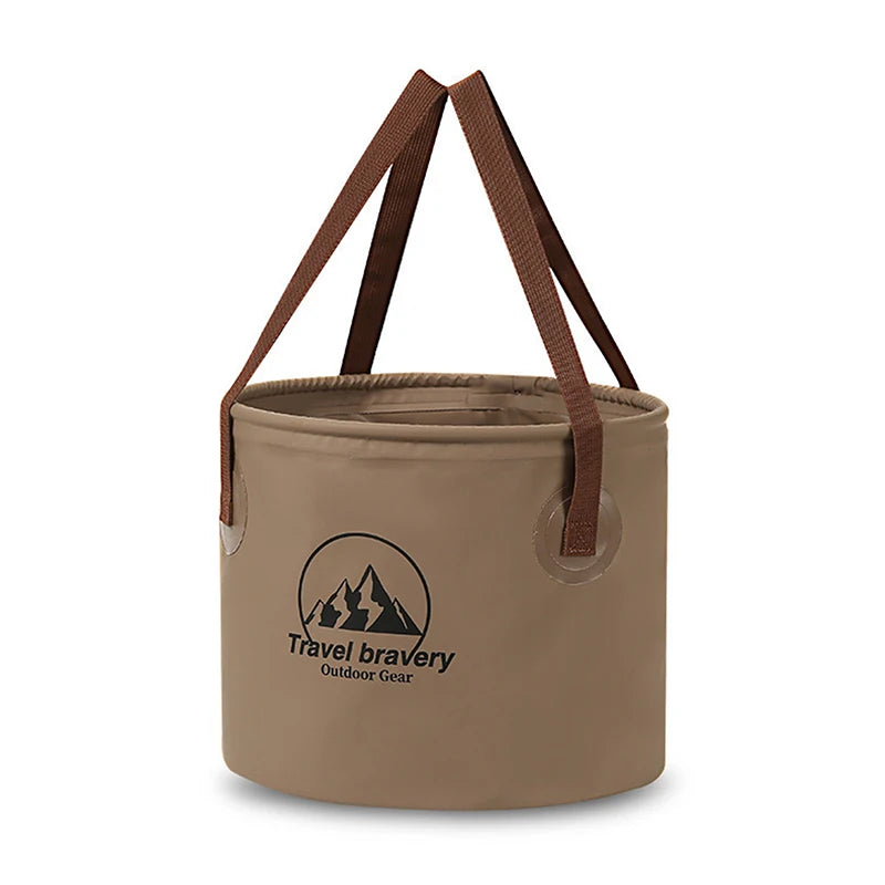 Portable Foldable Bucket Large Capacity Outdoor Camping Travel Qme 20L Coffee