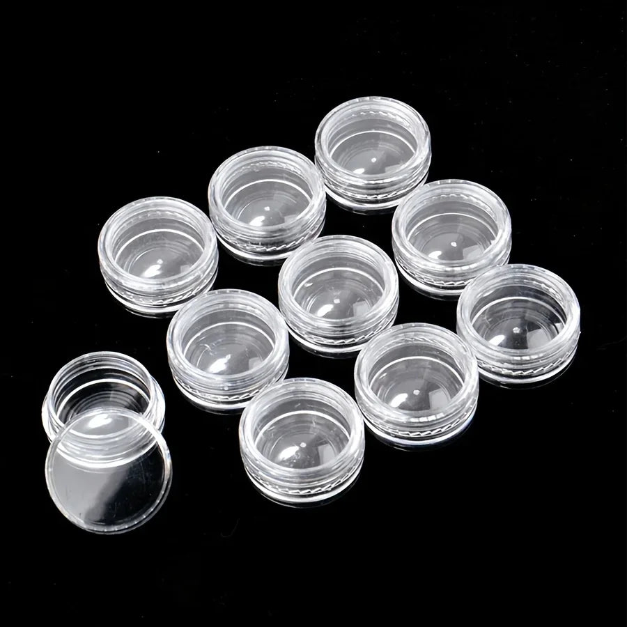 6/50pcs Plastic Sample Bottles, Cream Bottles Mini Cosmetic Container Jars, Suitable for Nail Art Ornaments Powder Storage Qme