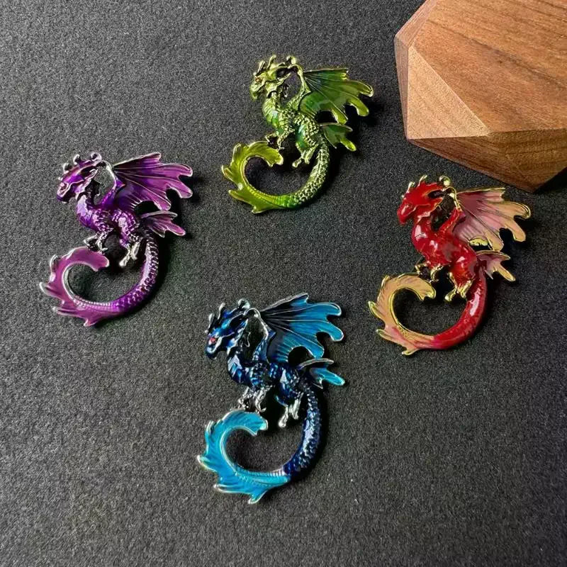 Vintage Enamel Dragon Brooch With Vibrant Multicolor Design And Fine Craftsmanship For Daily Wear Cosplay Fashion Jewelry Gifts Qme