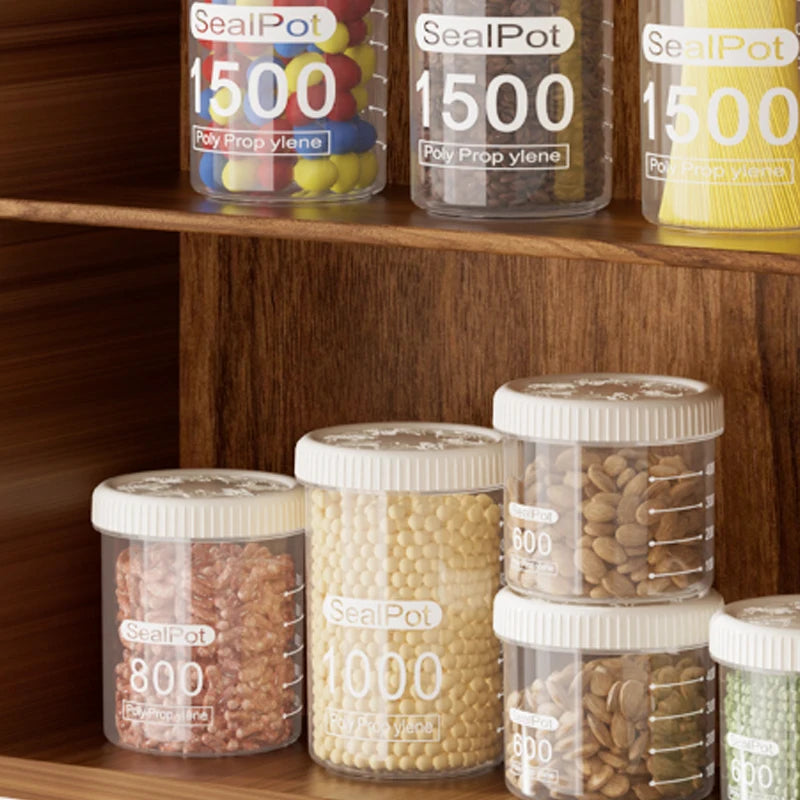 Kitchen Keep Fresh Storage Jar Beans Flour Pasta Grain Sealed Can Qme