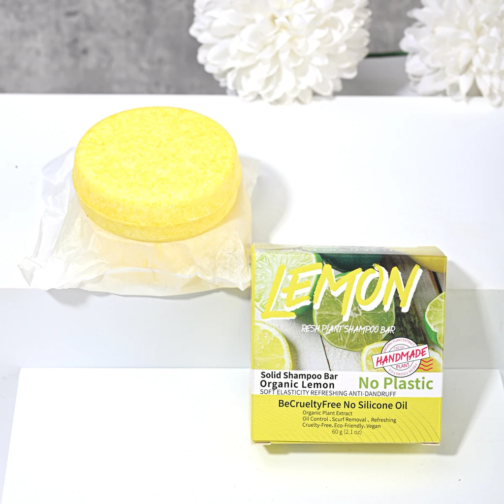 Fresh Lemon Essential Oil Soap Hair Washing Handmade Control Dandruff Qme