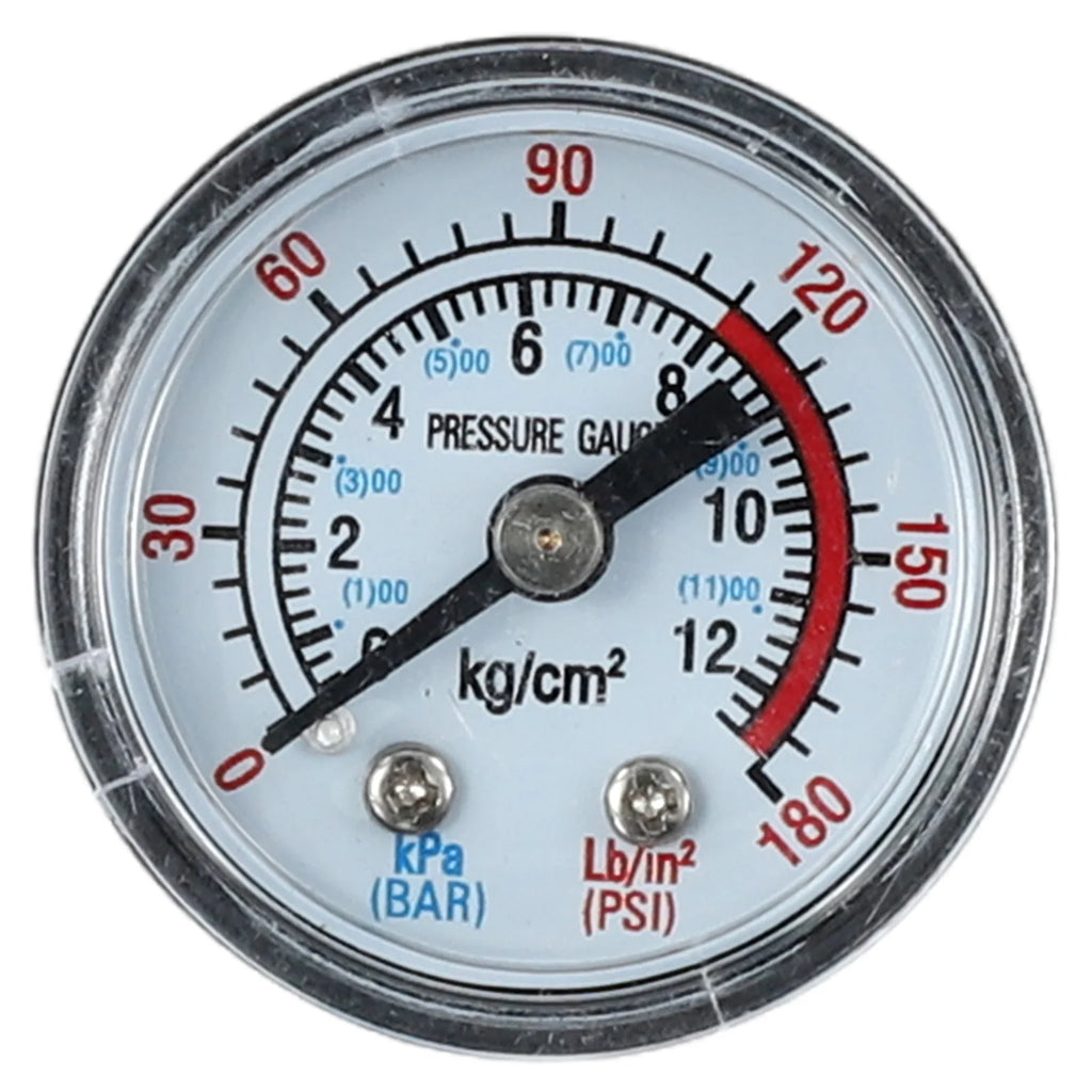 Air Compressor Pressure Gauge 0 To 12Bar / 0 To 180PSI Air Compressor Pneumatic Hydraulic Fluid Pressure Gauge 9mm Thread Qme