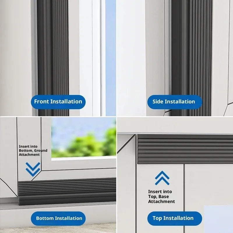 2/4M TPE Sliding Window Seal Strip Self Adhesive Triple Anti-Cold Sound Insulation Windproof Door Under Adjustable Weatherstrip Qme