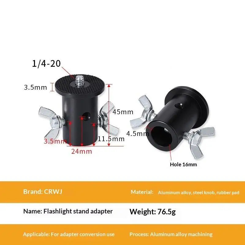 Aluminum Alloy Light Stand Adapter Rust Resistant 1 4 20 Screw Knob Qme K5 D16